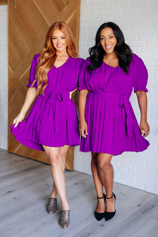 Hold And Squeeze Me Pleated Dress - Southern Divas Boutique