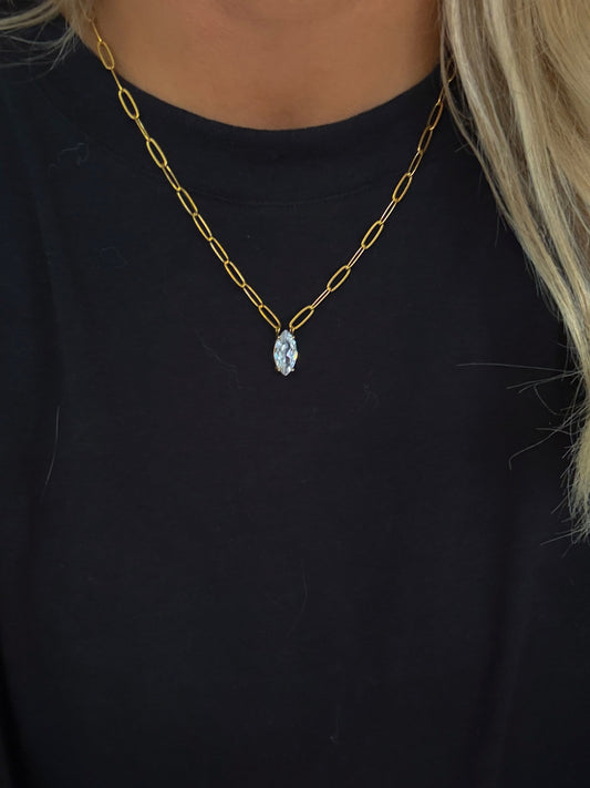 GOLD + DIAMOND PENDANT NECKLACE - Southern Divas Boutique