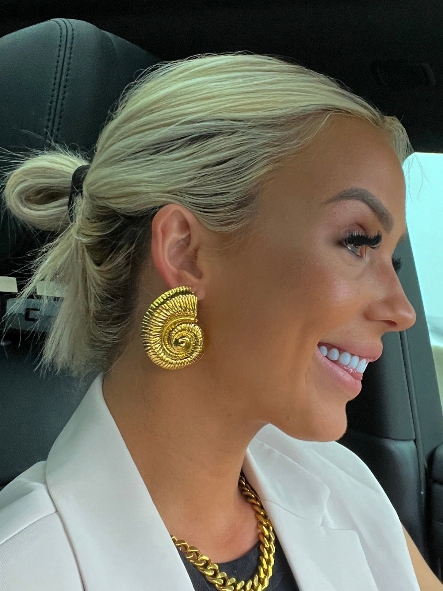 LARGE SEASHELL EARRINGS - Southern Divas Boutique