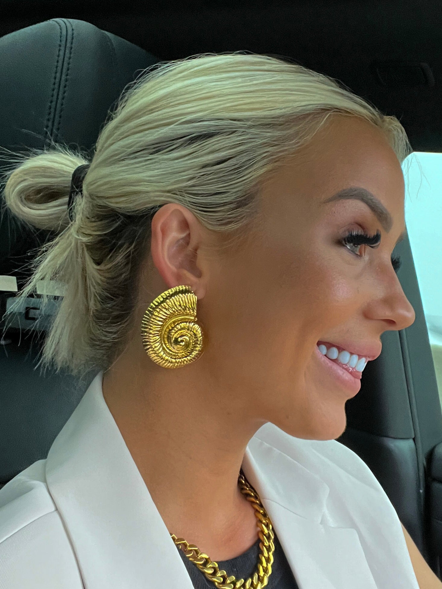 LARGE SEASHELL EARRINGS - Southern Divas Boutique