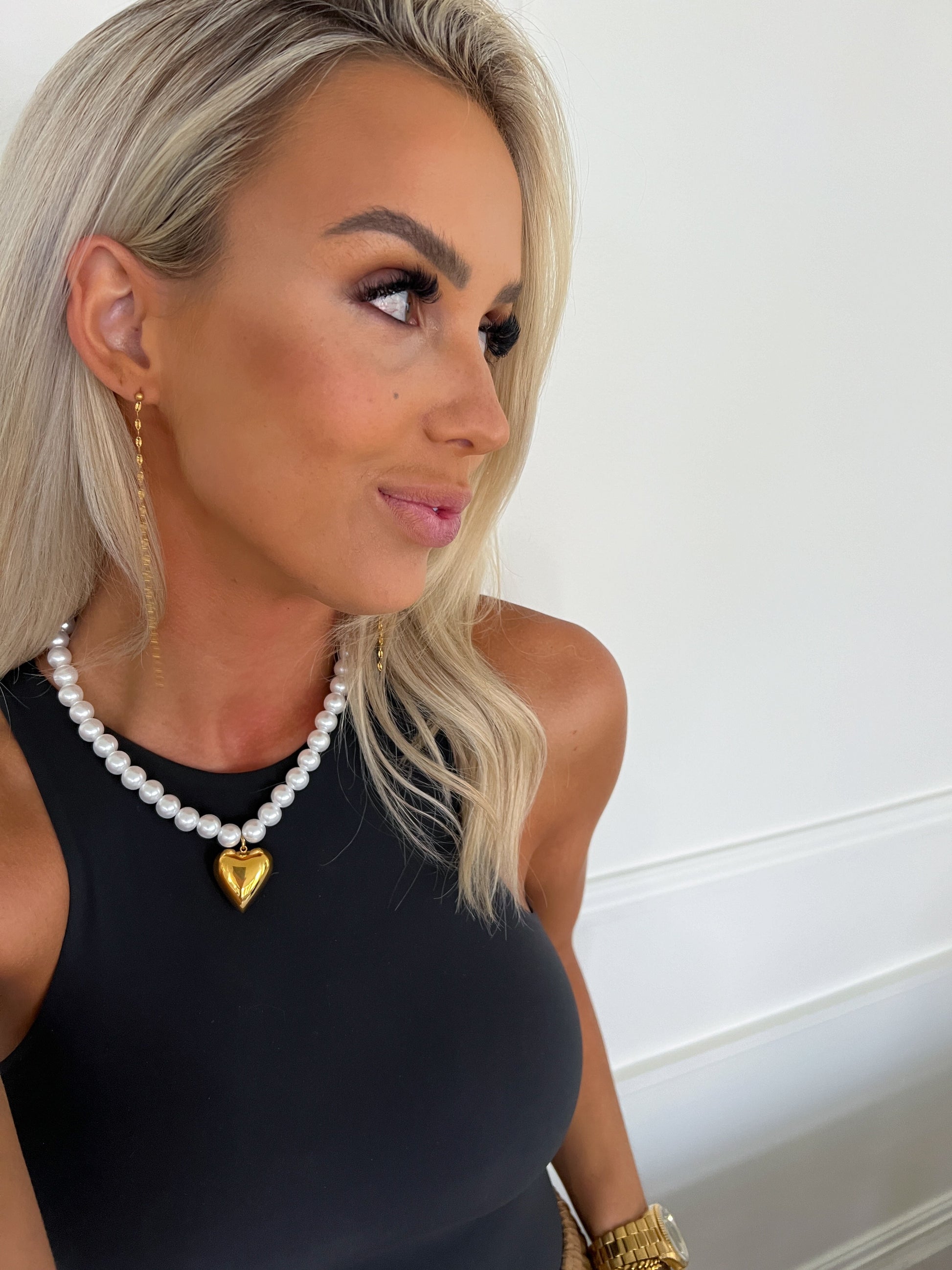 PEARL HEART NECKLACE - Southern Divas Boutique