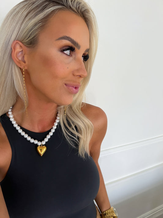 PEARL HEART NECKLACE - Southern Divas Boutique