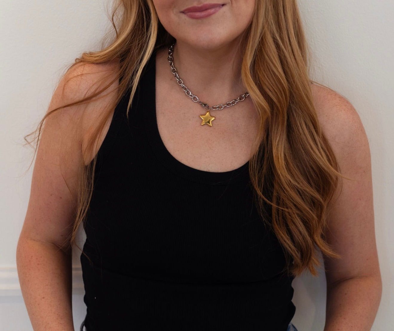 TWO TONED STAR NECKLACE - Southern Divas Boutique