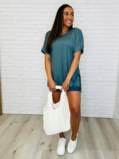Day Out Cloud Tote Bag In Cream - Southern Divas Boutique