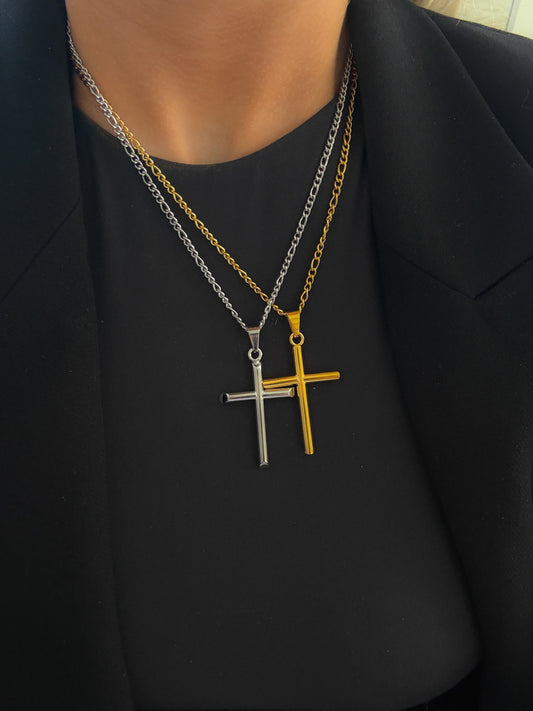 LARGE CROSS NECKLACE - Southern Divas Boutique