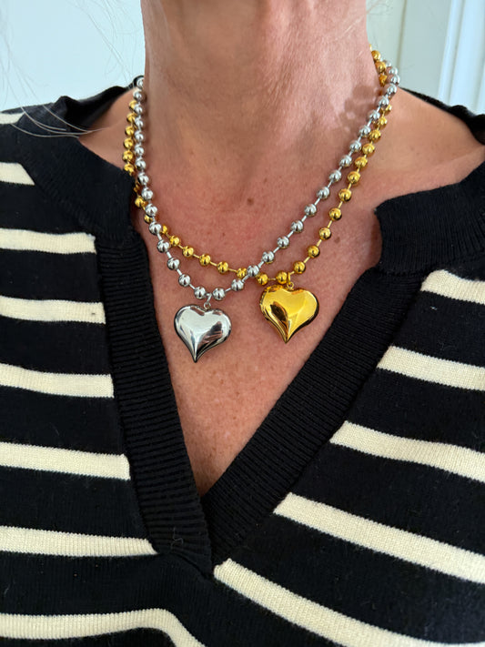 SMALL BUBBLE HEART NECKLACE - Southern Divas Boutique