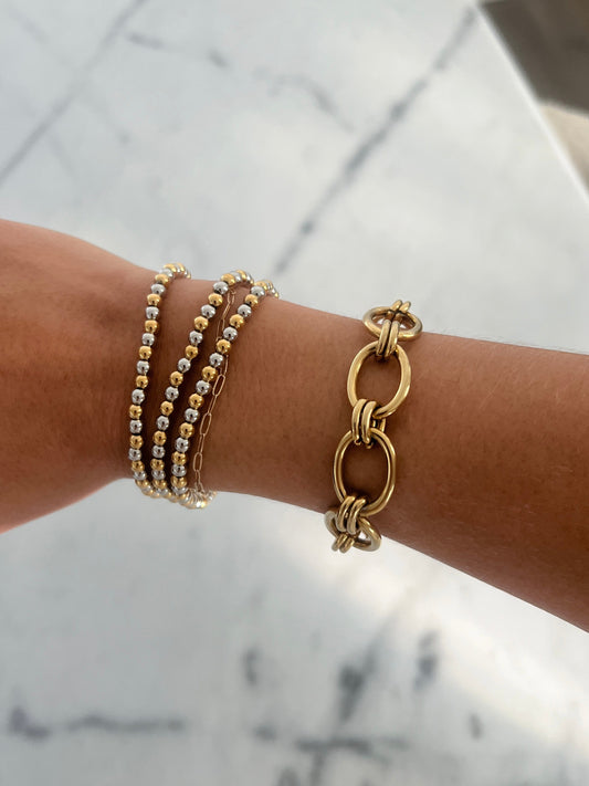 TWO TONED BEADED BRACELET - Southern Divas Boutique
