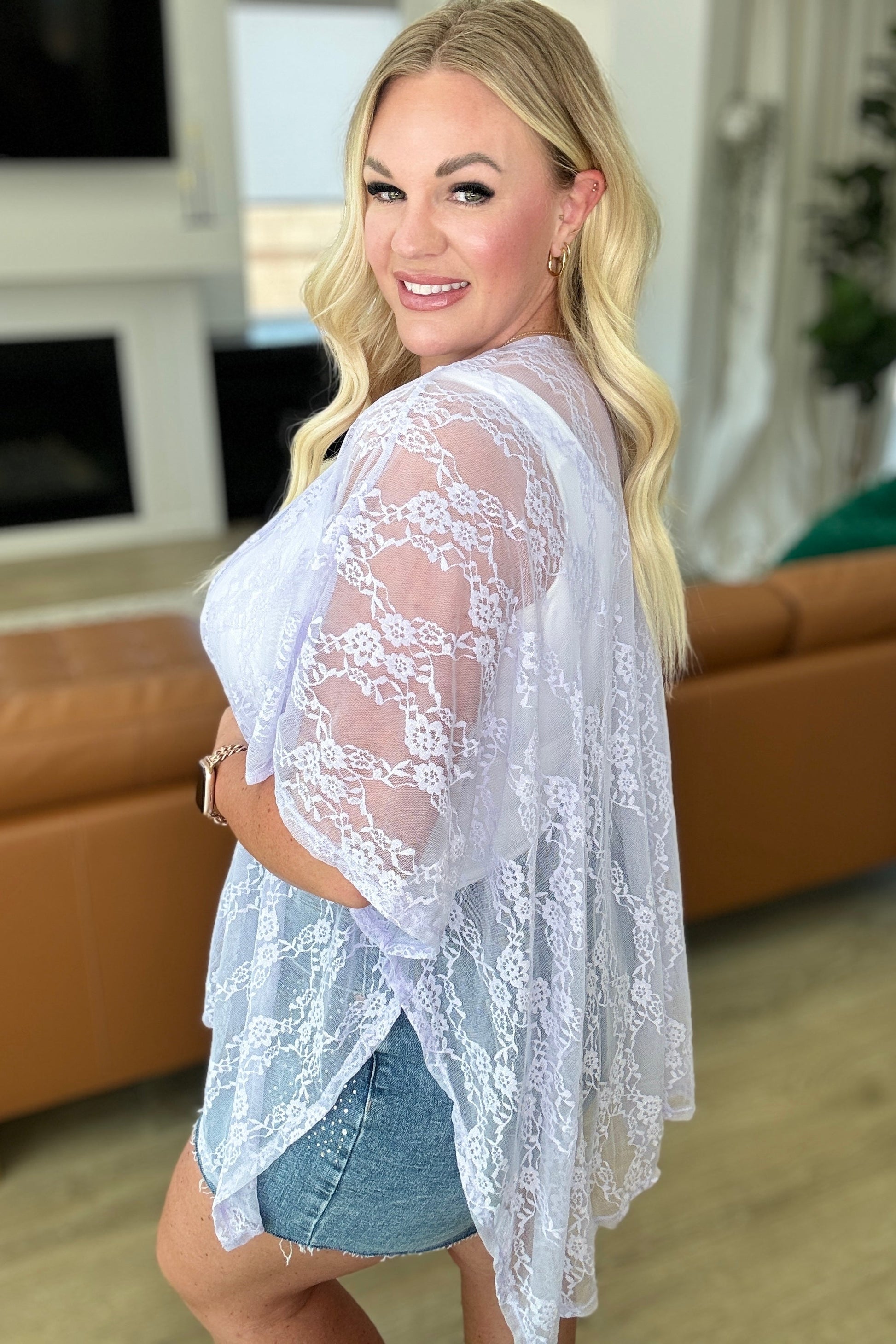 Good Days Ahead Lace Kimono In Lavender - Southern Divas Boutique