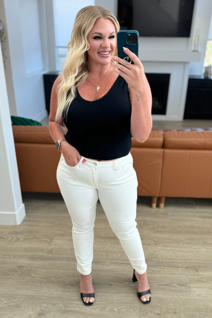 Maddie Mid Rise Braided Side Seam Relaxed Jeans - Southern Divas Boutique