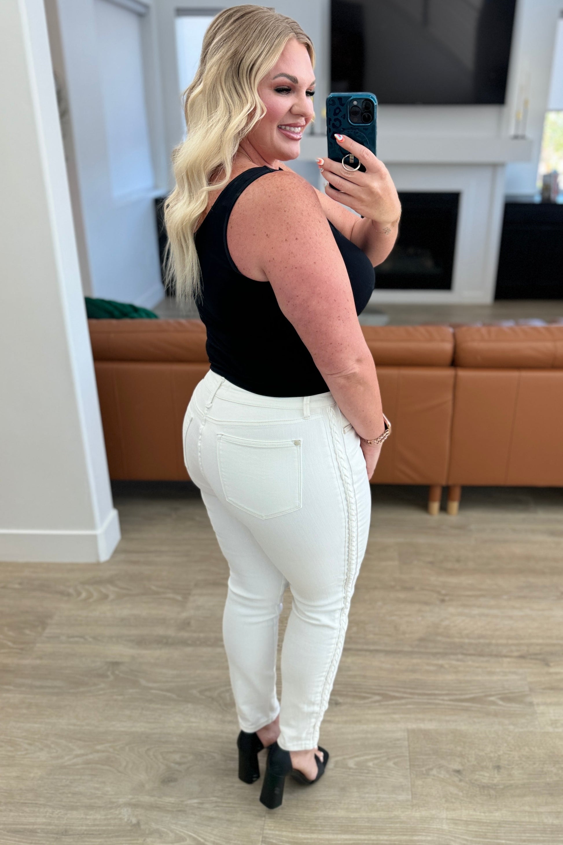 Maddie Mid Rise Braided Side Seam Relaxed Jeans - Southern Divas Boutique