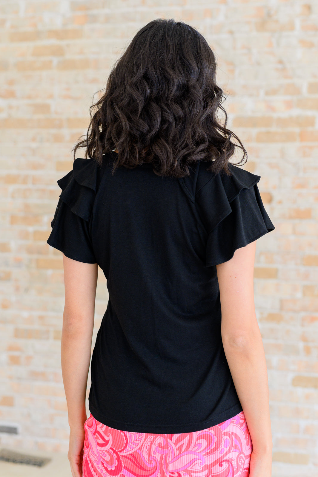 I'll Allow It Flutter Sleeve Tee In Black - Southern Divas Boutique
