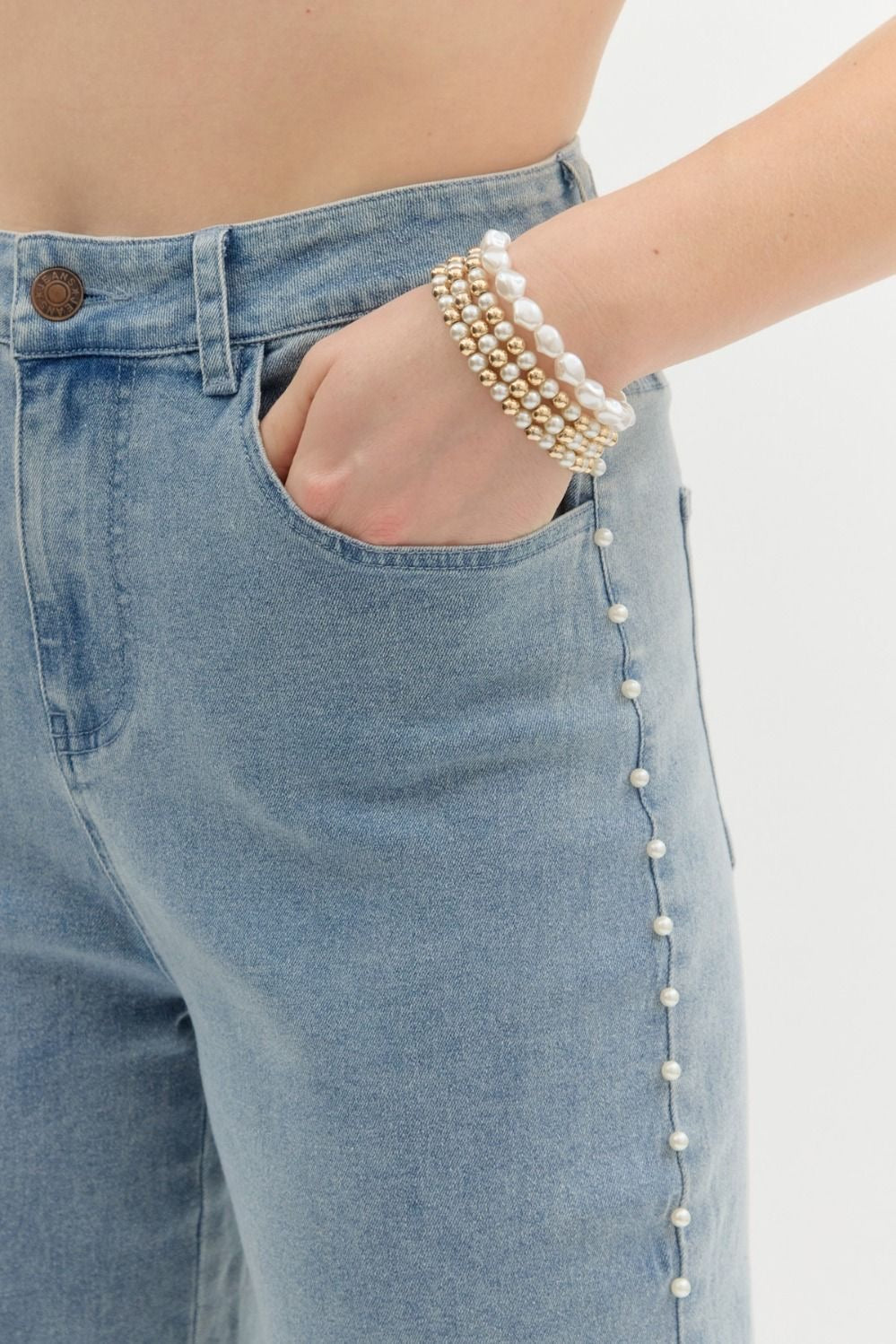 Social Status Pearl Jeans - Southern Divas Boutique