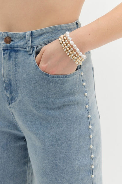 Social Status Pearl Jeans - Southern Divas Boutique