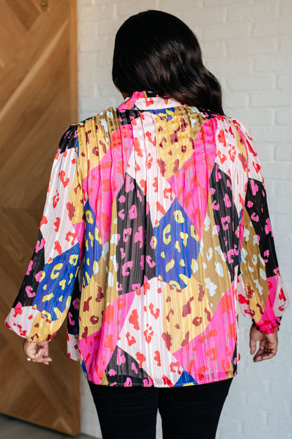 In The Wild Animal Print Blouse - Southern Divas Boutique