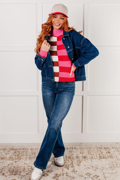 In Your Lane Color Blocked Stripe Sweater - Southern Divas Boutique