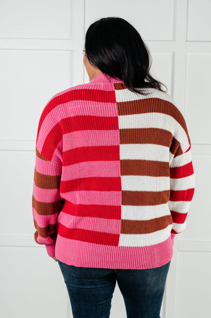 In Your Lane Color Blocked Stripe Sweater - Southern Divas Boutique