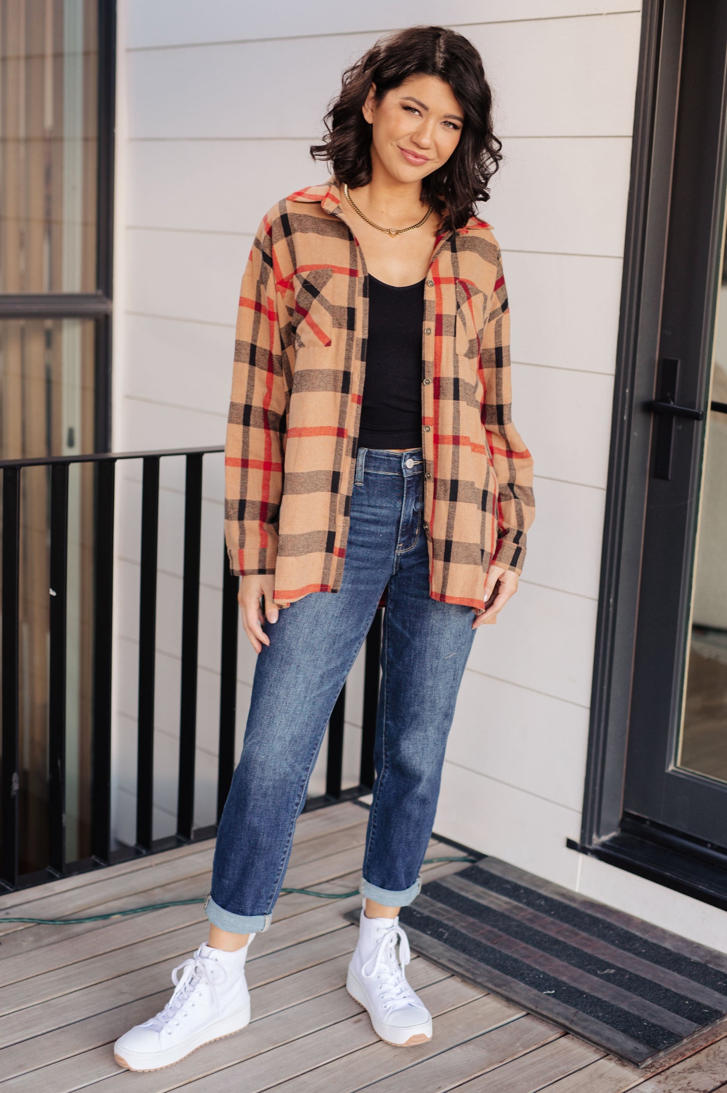 Is It Really Oversized Plaid Button Up - Southern Divas Boutique