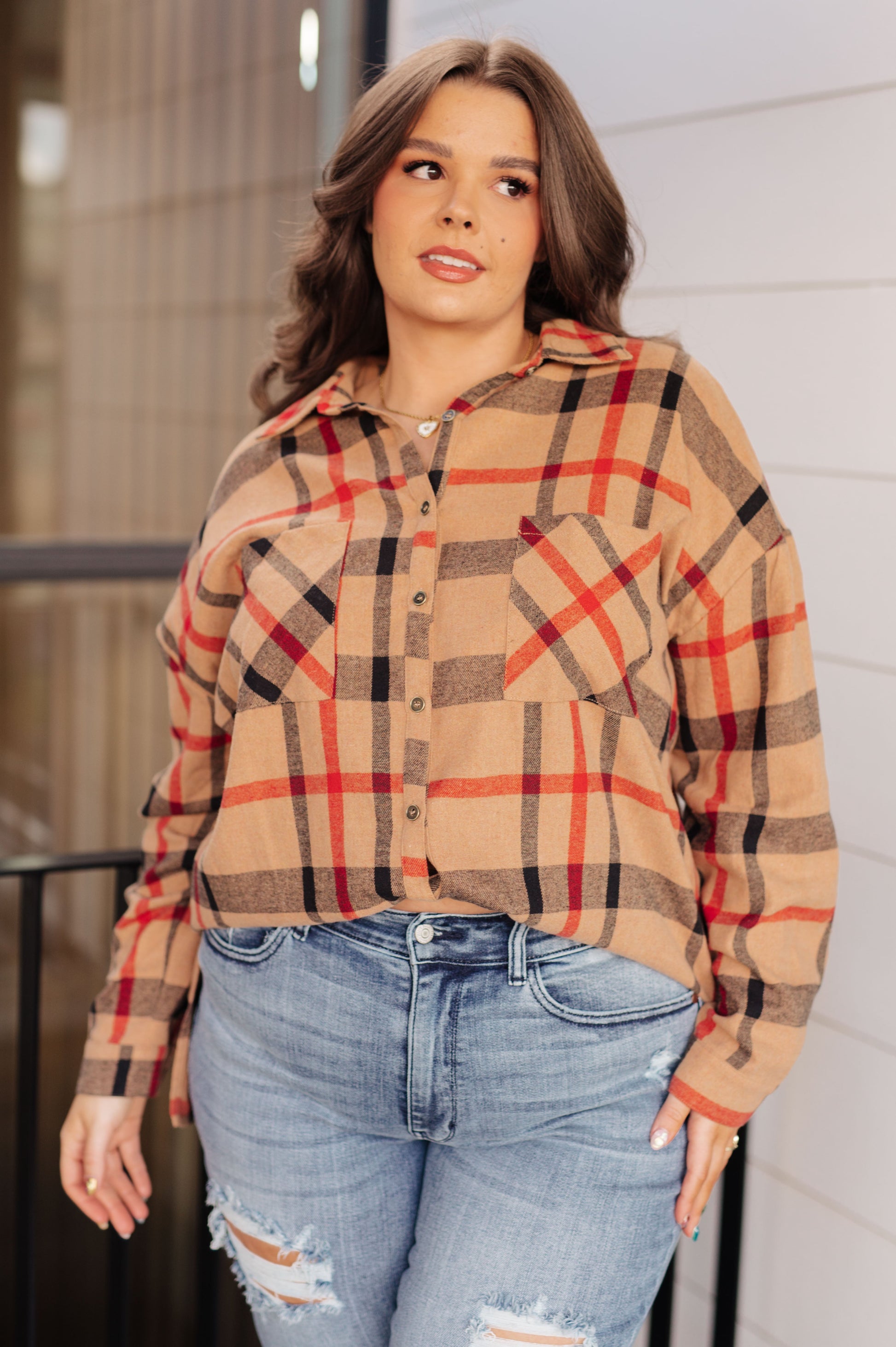 Is It Really Oversized Plaid Button Up - Southern Divas Boutique