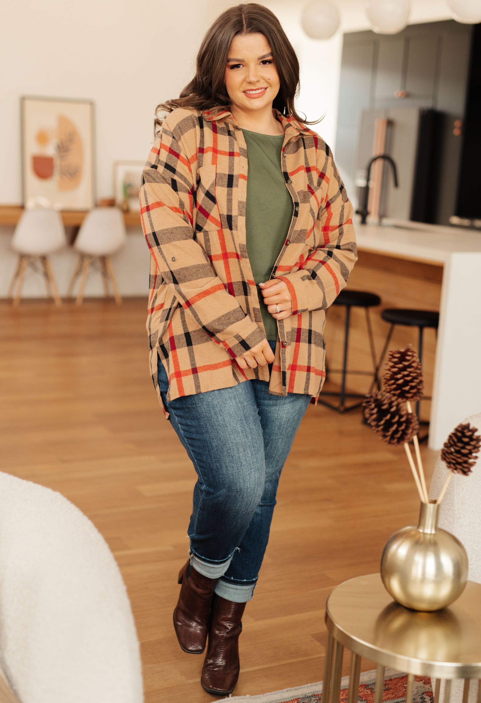 Is It Really Oversized Plaid Button Up - Southern Divas Boutique