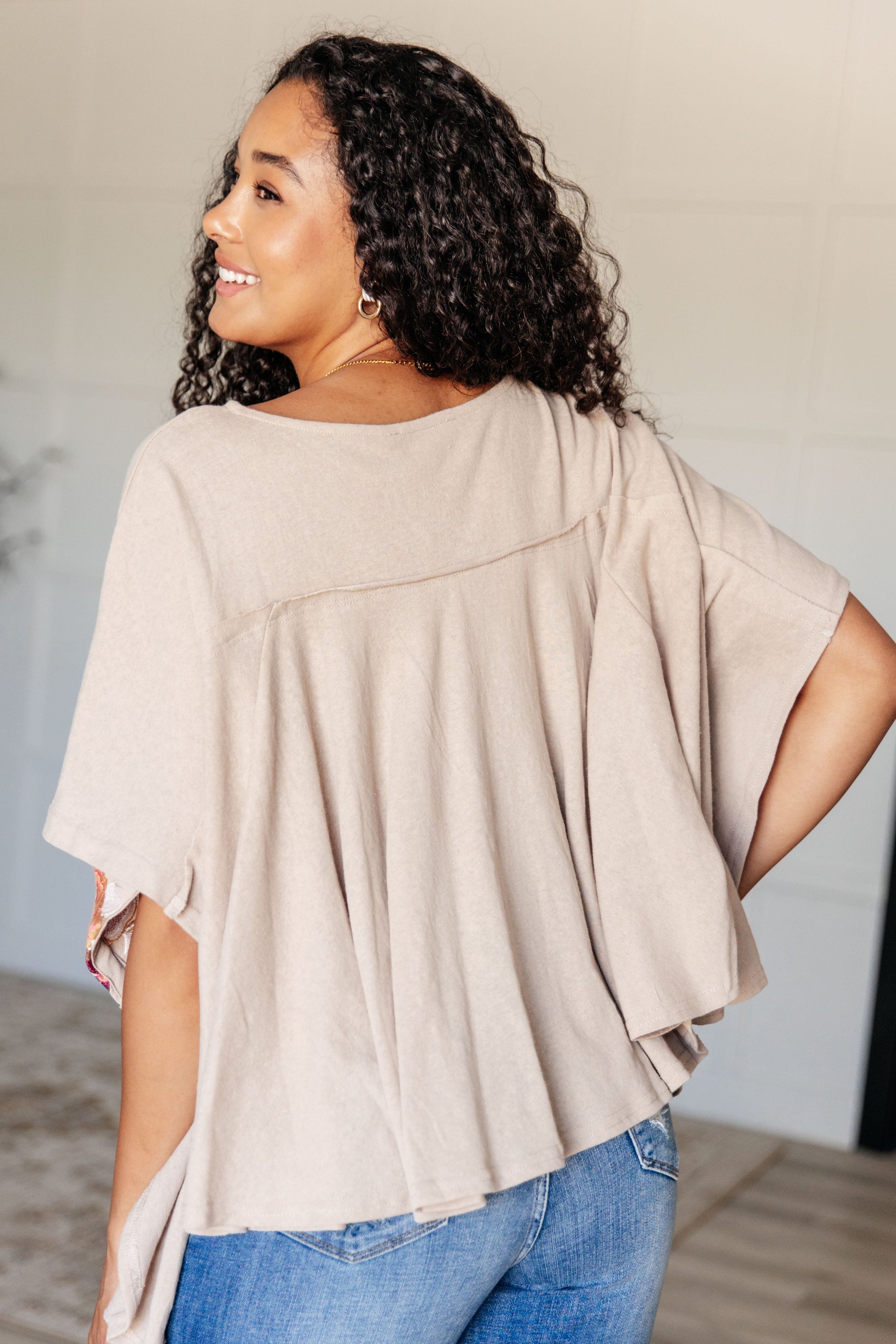 Isabel Embroidered Tunic in Mocha - Southern Divas Boutique