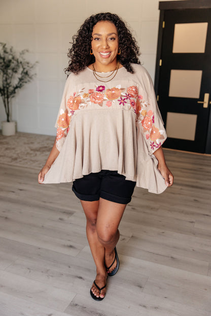 Isabel Embroidered Tunic in Mocha - Southern Divas Boutique