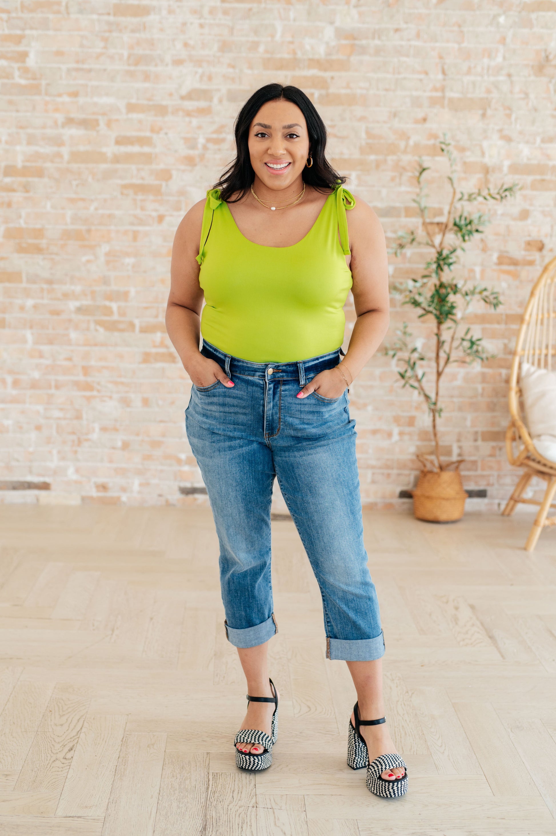 Just a Spritz Bodysuit in Lime - Southern Divas Boutique