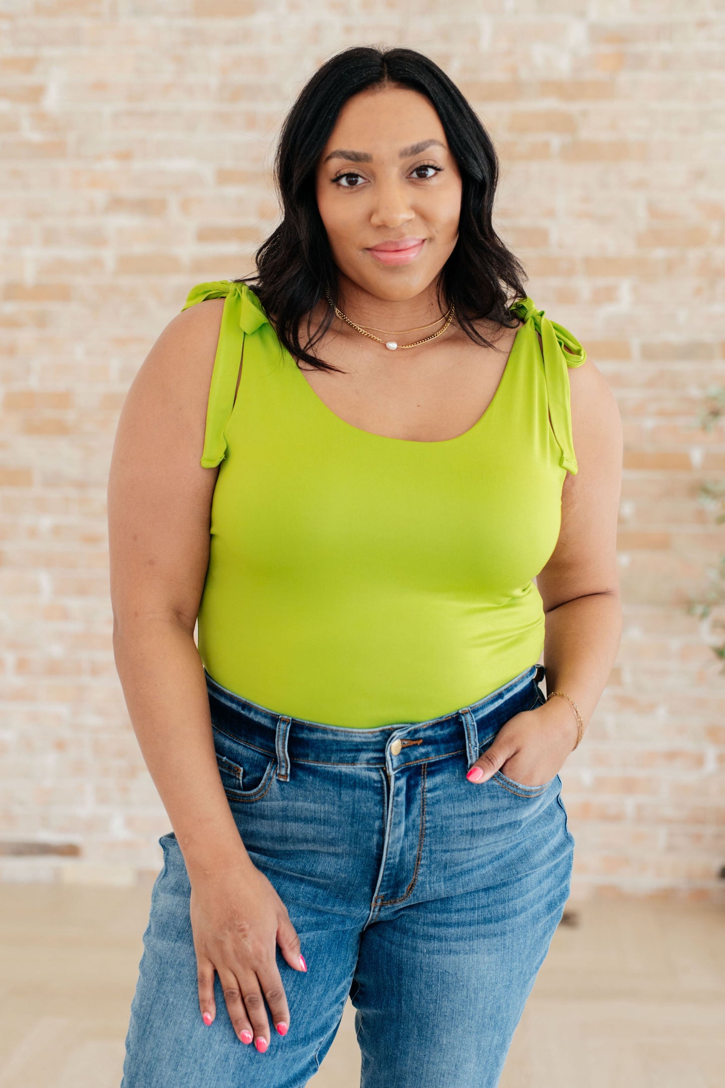 Just a Spritz Bodysuit in Lime - Southern Divas Boutique