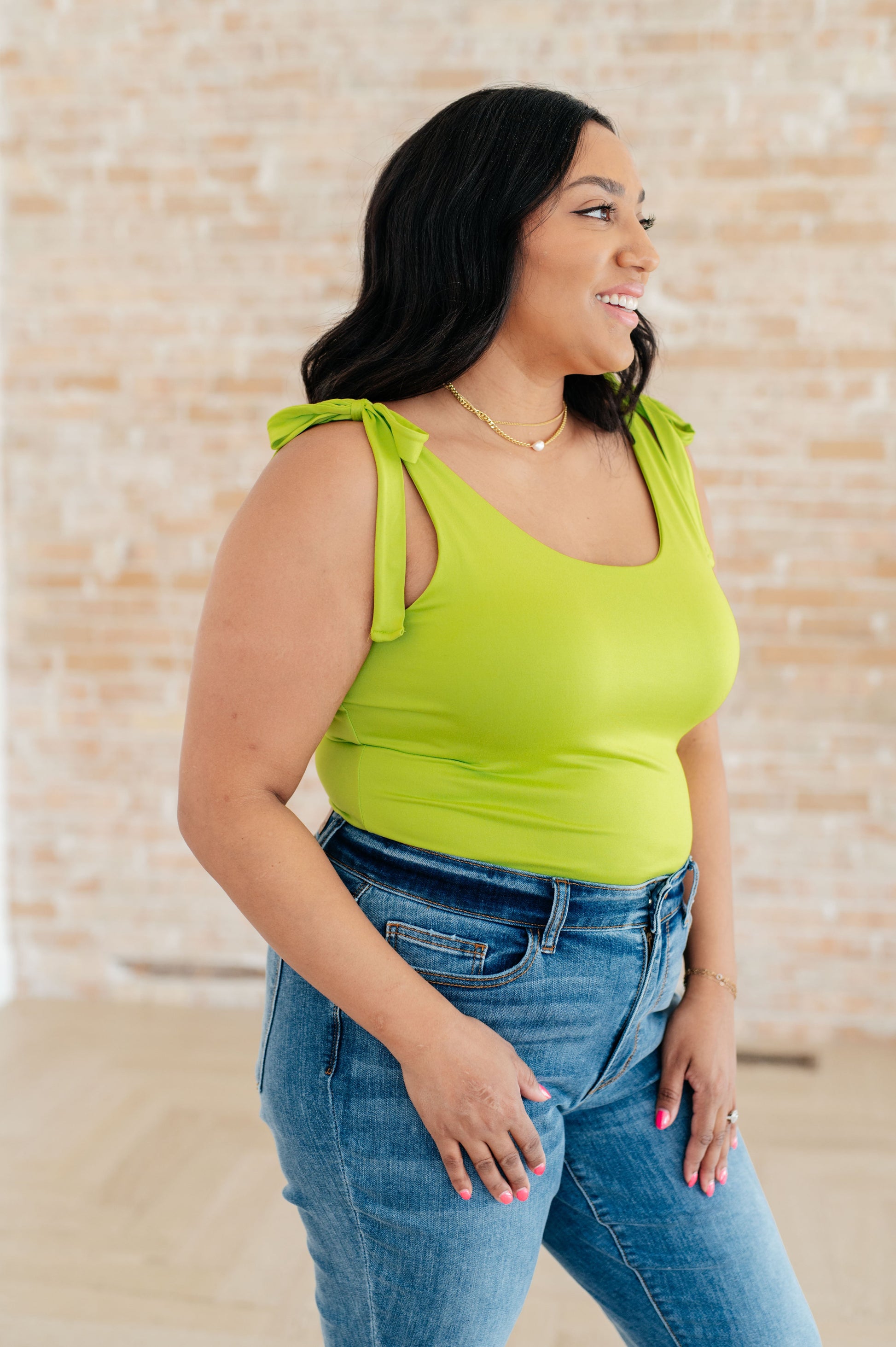 Just a Spritz Bodysuit in Lime - Southern Divas Boutique