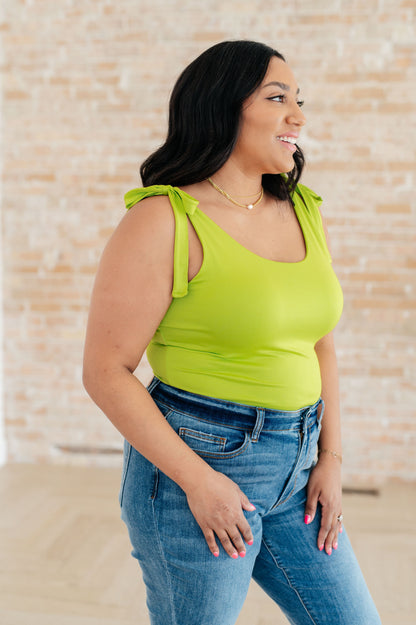 Just a Spritz Bodysuit in Lime - Southern Divas Boutique
