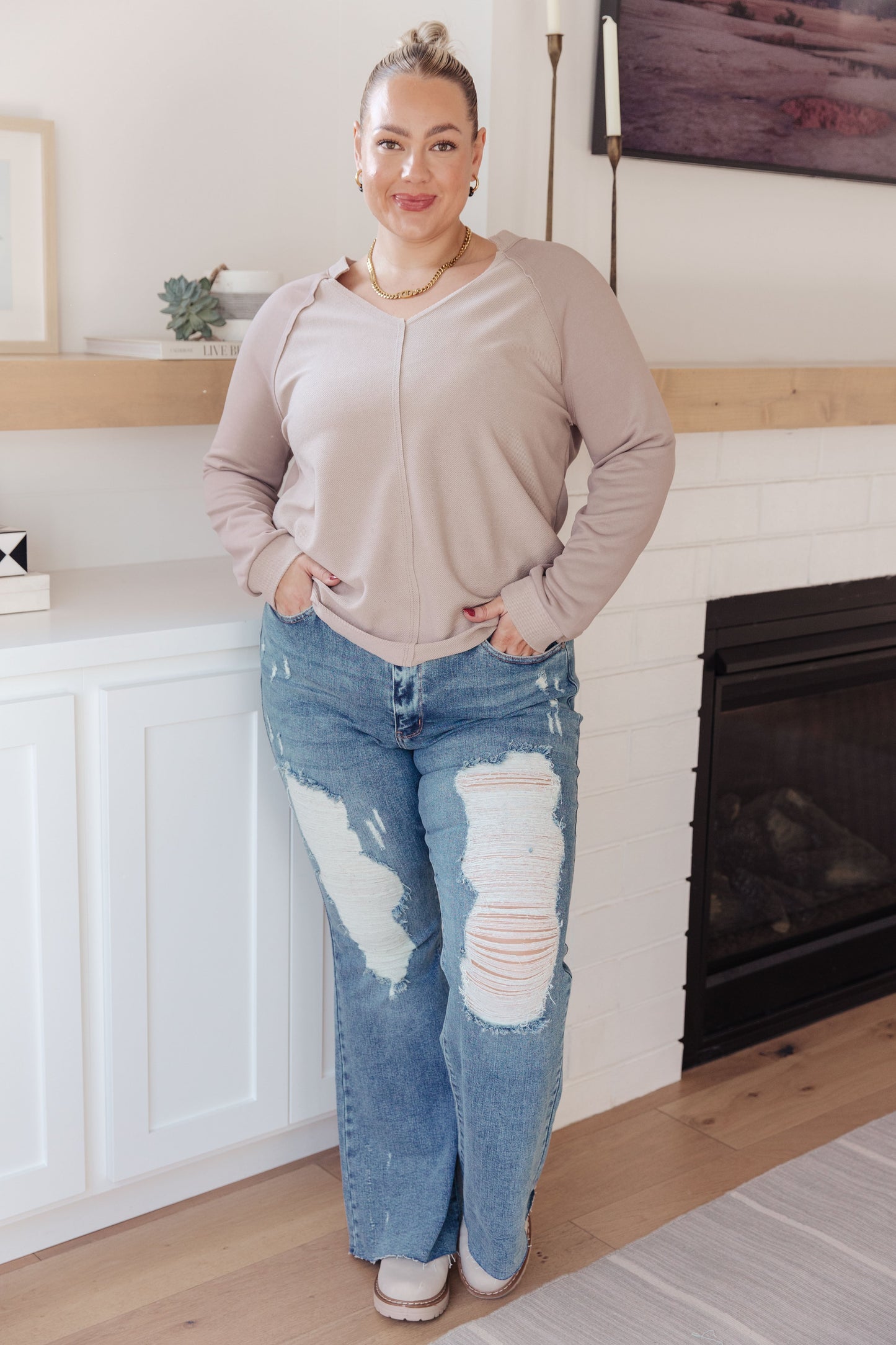 Less Conversation V-Neck Top - Southern Divas Boutique