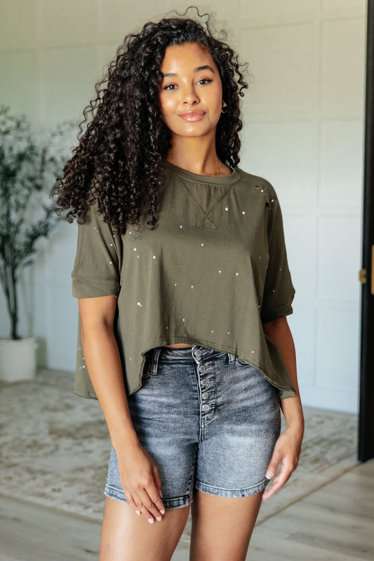 Less Than Stressed Asymmetrical Distressed Top - Southern Divas Boutique