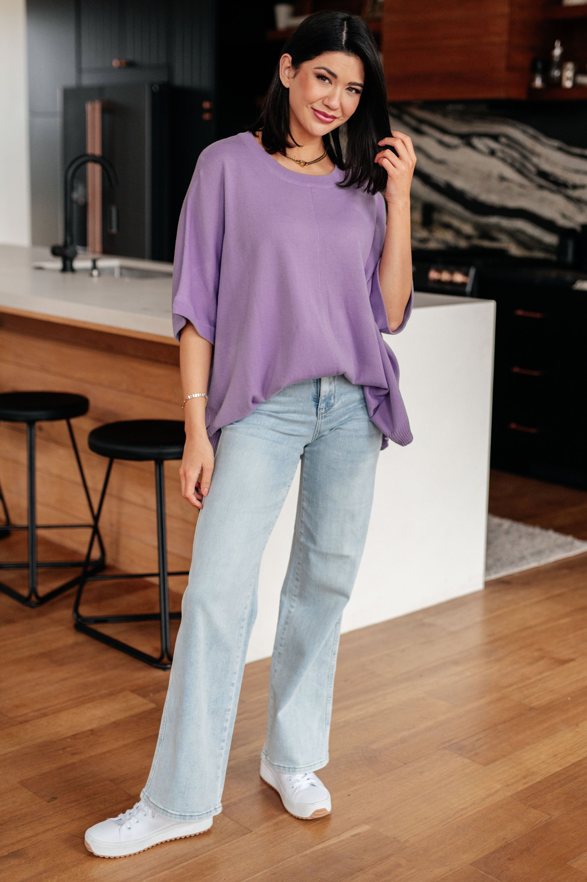 Lilac Whisper Dolman Sleeve Top - Southern Divas Boutique