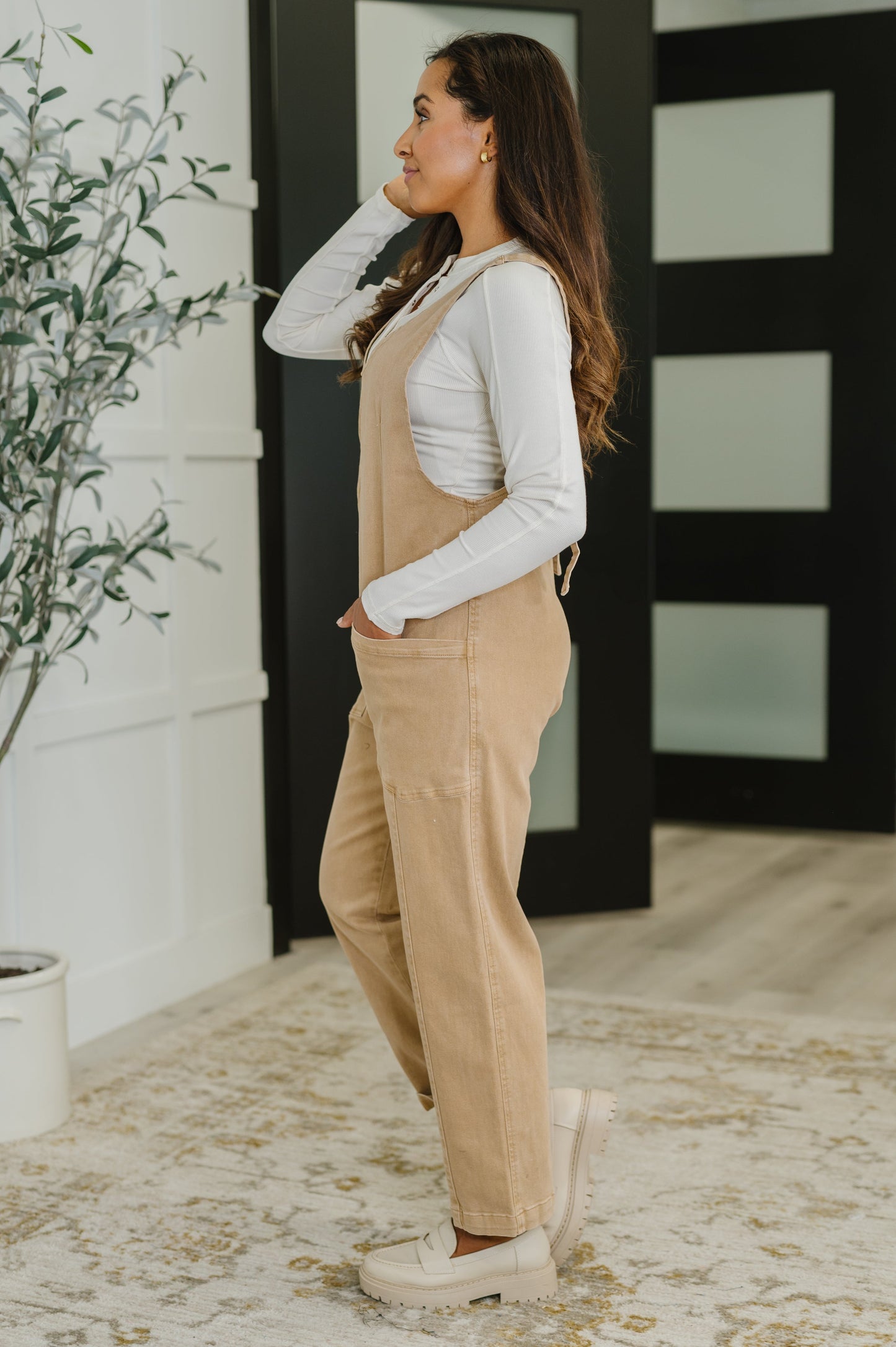 Little Miss Picnic V-Neck Jumpsuit in Brush - Southern Divas Boutique