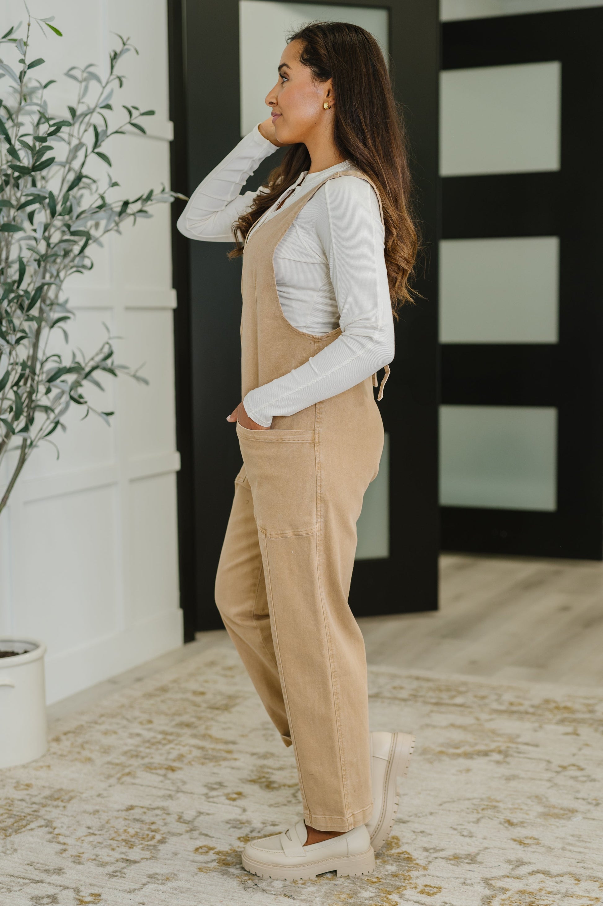 Little Miss Picnic V-Neck Jumpsuit in Brush - Southern Divas Boutique