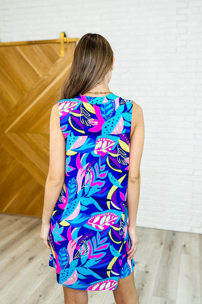Lizzy Tank Dress in Bright Royal Floral - Southern Divas Boutique
