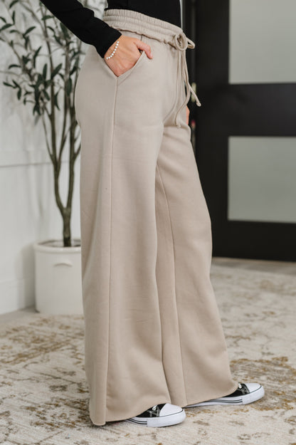 Lounge Line Wide Leg Sweats in Ash Mocha - Southern Divas Boutique