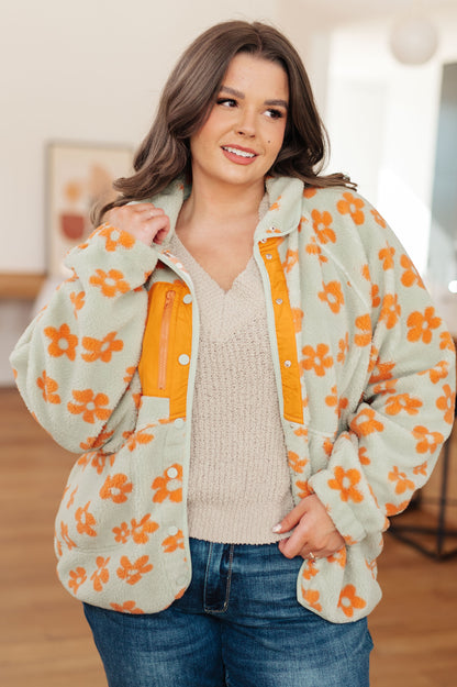 Love It Don't Leave It Floral Fleece Jacket - Southern Divas Boutique