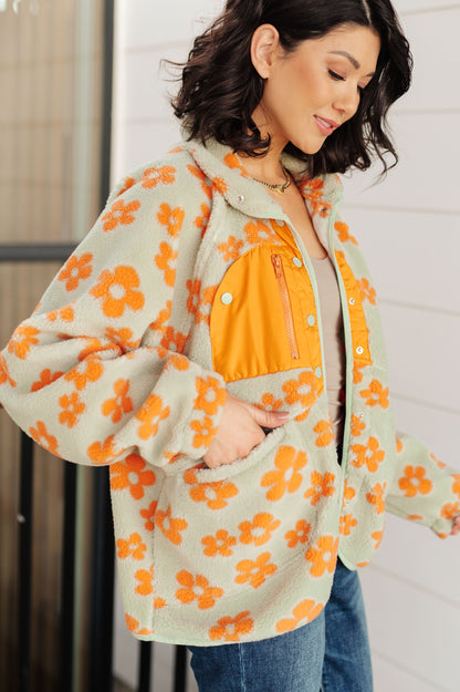 Love It Don't Leave It Floral Fleece Jacket - Southern Divas Boutique