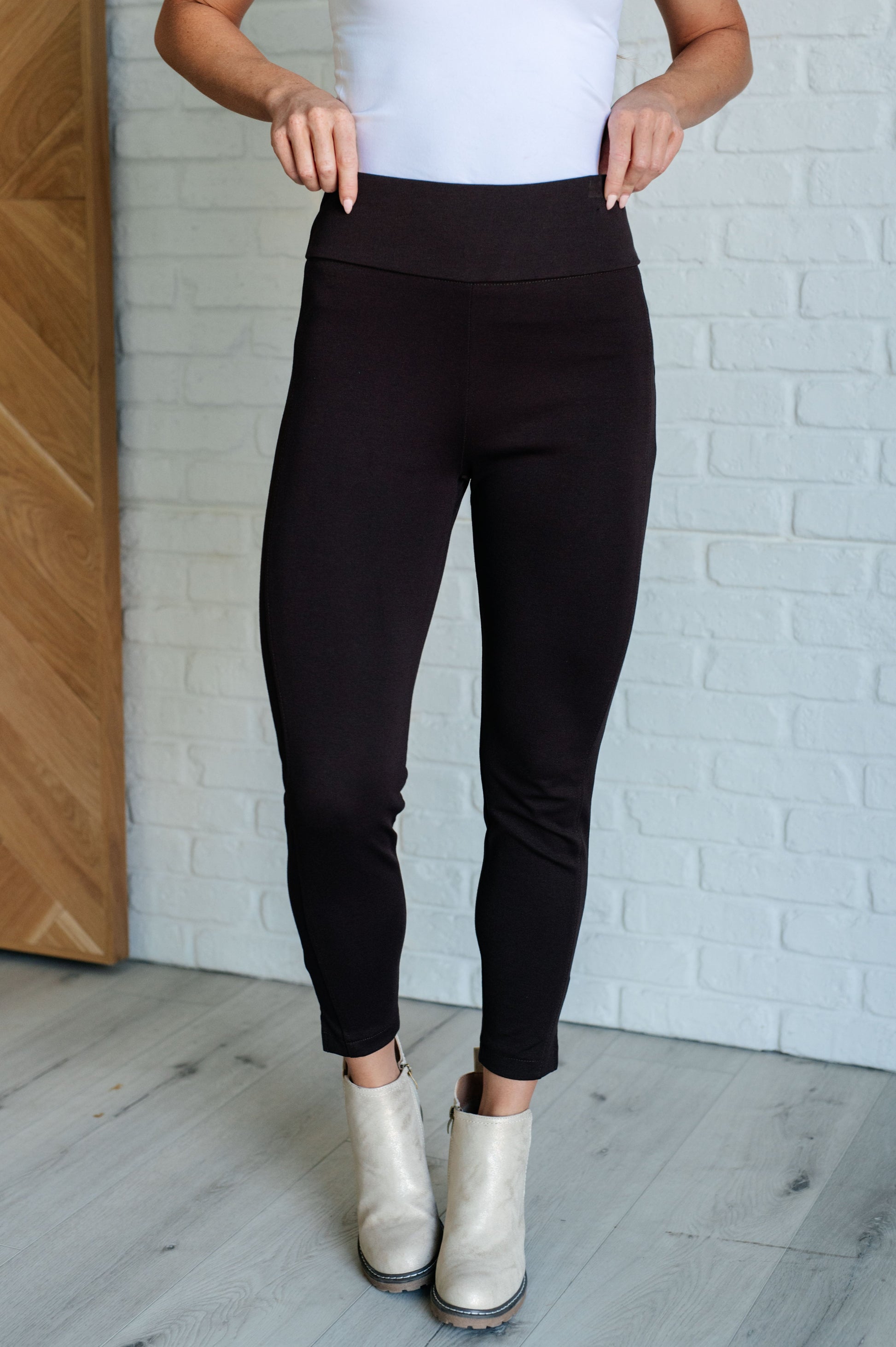 Magic Ankle Crop Skinny Pants in Chocolate - Southern Divas Boutique