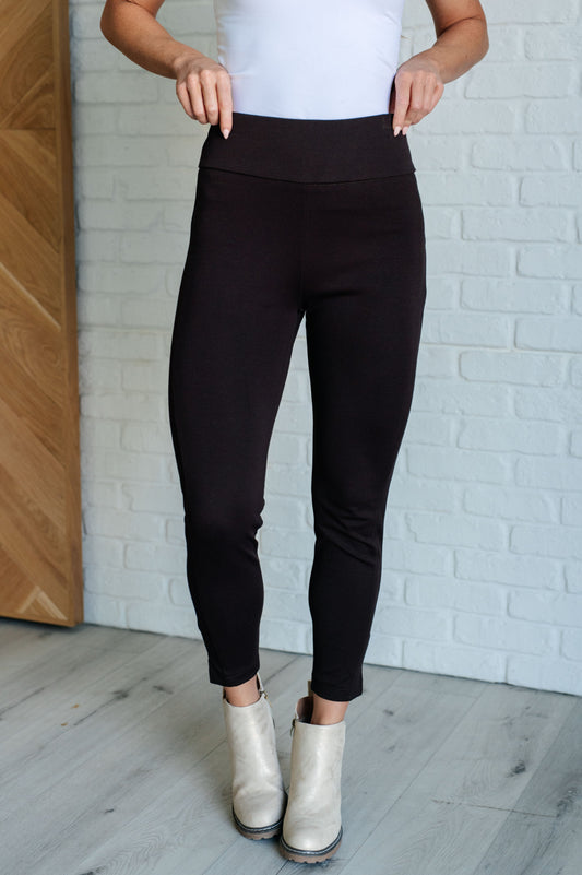 Magic Ankle Crop Skinny Pants in Chocolate - Southern Divas Boutique
