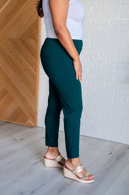 Magic Ankle Crop Skinny Pants in Hunter Green - Southern Divas Boutique