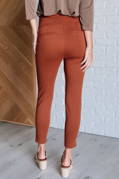 Magic Ankle Crop Skinny Pants in Rust - Southern Divas Boutique