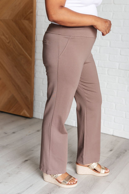 Magic Straight Pants in Dark Mocha - Southern Divas Boutique