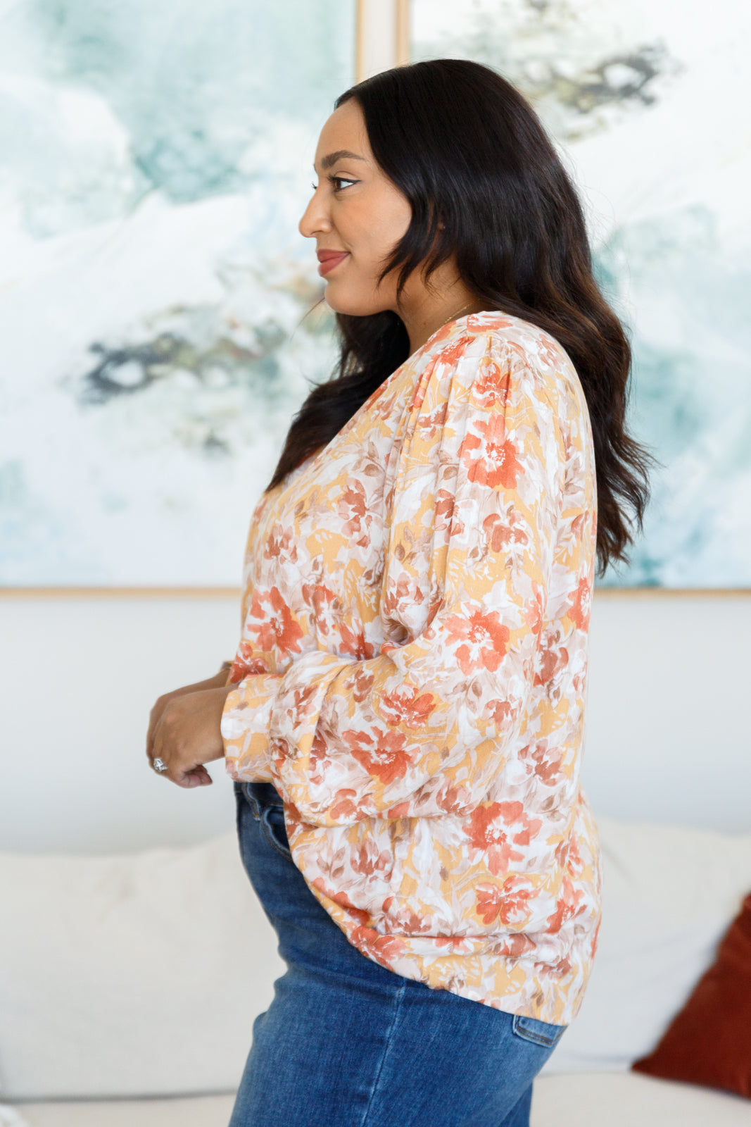 Marigold Dreams Floral Blouse - Southern Divas Boutique