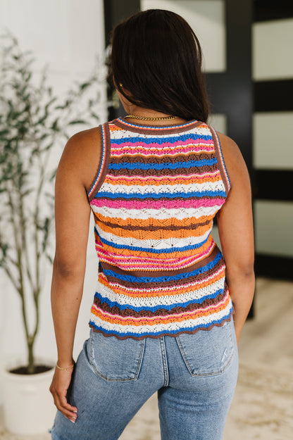 Max Aura Points Striped Knit Tank - Southern Divas Boutique