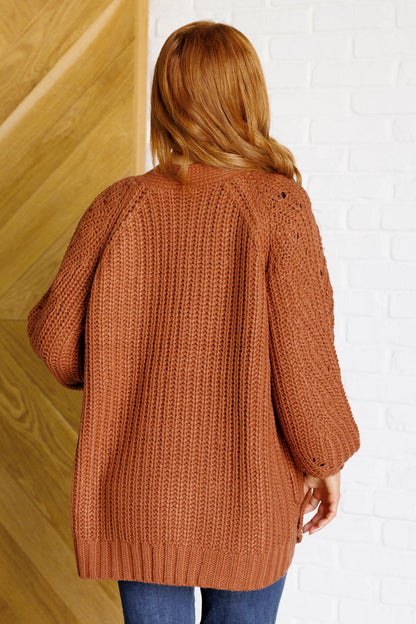 Maybe Monday Cardigan in Chestnut - Southern Divas Boutique