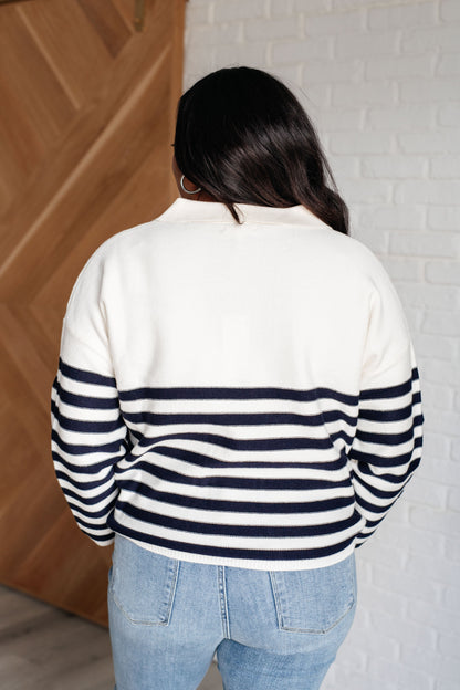 Memorable Moments Striped Sweater in White - Southern Divas Boutique