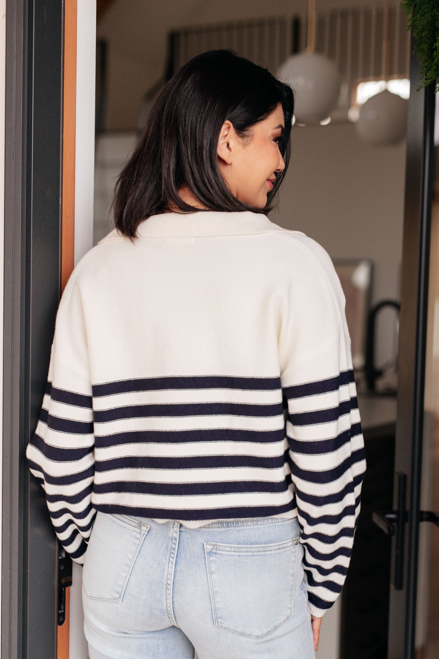 Memorable Moments Striped Sweater in White - Southern Divas Boutique