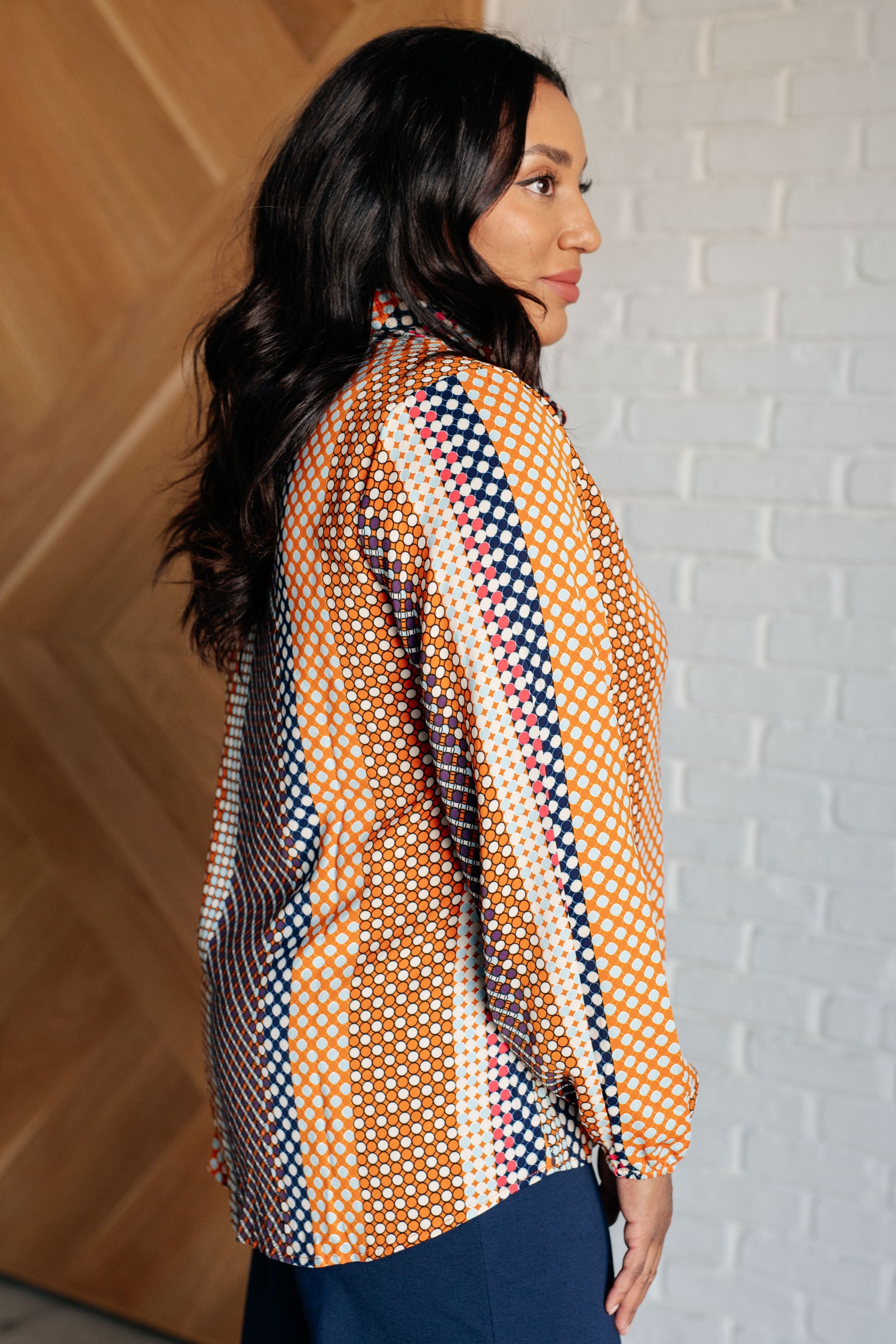 Moderately Mod Polka Dot Button Up Top - Southern Divas Boutique