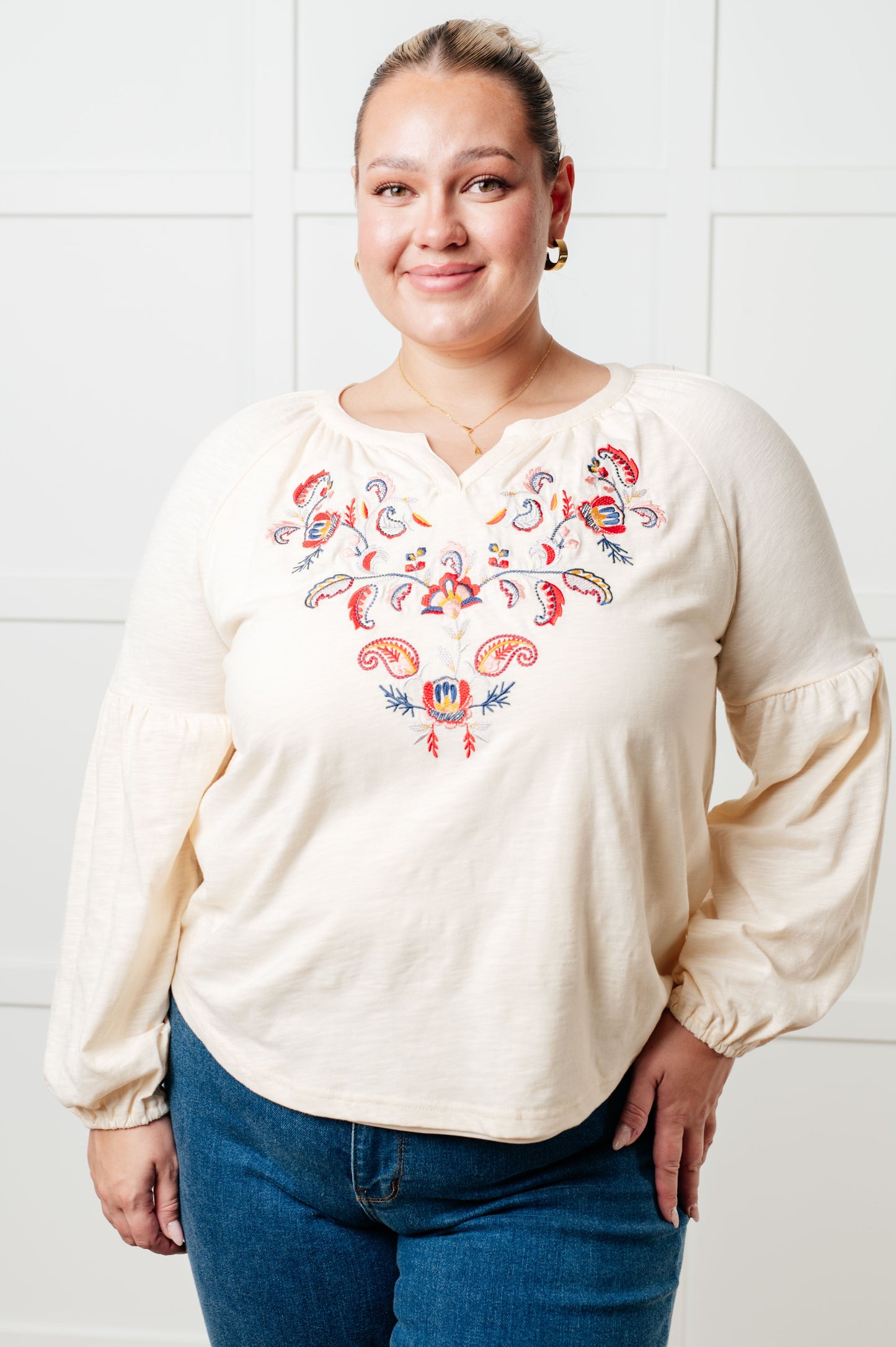 More Than You Would Think Embroidered Blouse - Southern Divas Boutique